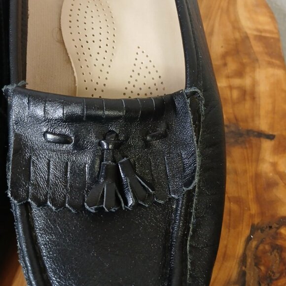 UEC SAS Black Leather Freetime Loafer Womens Slip On Comfort Shoe 7.5 M - Picture 3 of 8